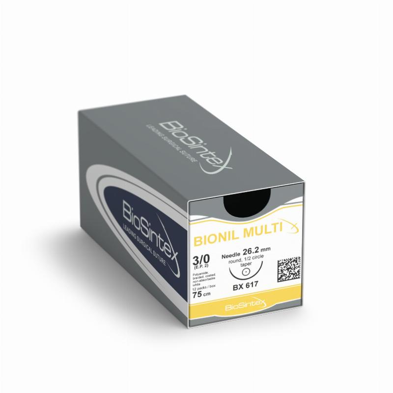 BIONIL MULTIx,Поліамід(нейлон6.6),USP 0(M3,5),75см,колюча голка від 36,6мм,1/2кола